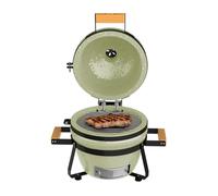 Cecotec Barbacoa de Ceramica Parrilla de Carbón DragonFire 3200. Resistente a 1000 ºC, Diámetro 32 cm, Sistema Rise & Feast, Cámara Hermética, Ruedas Seguras, Termómetro Integrado, Asa, Ahuma y Hornea