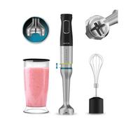 Cecotec Batidora de Mano Katana 12 Cream B. 1200 W, 21 Velocidades y Turbo, 4 Hojas con Titanio Negro, Campana antisalpicaduras, Pie extralargo, Vaso 800 ml