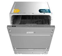 Cecotec Lavavajillas Integrable de 60cm Bolero Aguazero 6102 Full-BI E. 1850W, 12 Cubiertos, Cesta de Cubiertos, 6 Programas