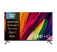 Cecotec Televisor LED 32" Smart TV A4 Series ALH40032. Resolución HD, Sistema Operativo Google TV, Chromecast, Google Voice Assistant, Sistema Dolby Audio y 16 Gb de ROM