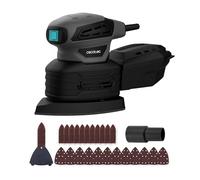 Cecotec Lijadora Eléctrica Orbital PerfectSurface 180 Delta. 180W, Accesorio FingerDetail, Forma de Delta, 12 Recambios de Disco, Cable de 3m, Depósito de Polvo y Conexión para el Aspirador
