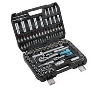 Cecotec Maletín Portaherramientas de 108 Piezas ToolBox KRK 4200. 2 Carracas de 72 Dientes, Vasos CR-V de Alta Resistencia, Puntas de Acero S2, Vasos para Llantas, 2 Hebillas Metálicas