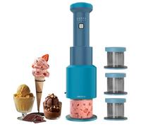 Cecotec Máquina de Helados - Heladera de Mano - Gelatec Easymove. 250W, 5 Programas, Mezcla Vertical Cremosa, Helados, Sorbetes y Bebidas en 3 Pasos, 3 Tarrinas 260ml, Cuchilla Separable