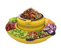 Cecotec Máquina para Calentar los Ingredientes de Tacos Taco Maker Fun Taco Andale. 40W, Compartimento Central de 600ml, Diseño Atractivo Para Niños, 4 Compartimientos y 4 Moldes de Silicona