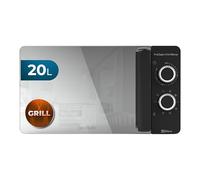 Cecotec Microondas de 20 Litros ProClean 3140 Mirror. 700 W con 6 Niveles, Grill 800W, Revestimiento Ready2Clean para mejor Limpieza, Tecnología 3DWave, Negro con Efecto Espejo