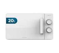 Cecotec Microondas de 20L Proclean 3020 Flatbed. Potencia de 700W, Diseño Compacto, Interior Cerámico, Modo descongelación, Temporizador 30 Min, Tecnología 3Dwave, detalles Metalizados