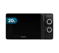 Cecotec Microondas de 20L Proclean 3030 Flatbed. Potencia de 700W, Diseño Compacto, Interior Cerámico, Modo descongelación, Temporizador 30 Min, Tecnología 3Dwave, detalles Fullcrystal