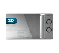 Cecotec Microondas de 20L Proclean 3060 Flatbed. Mirror Potencia de 700W, Diseño Compacto, Interior Cerámico, Modo descongelación, Temporizador 30 Min, Tecnología 3Dwave, Mirrordoor