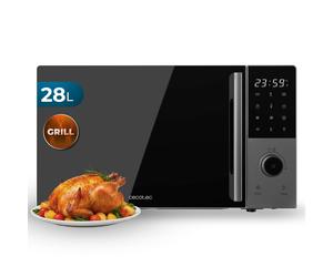 Cecotec microondas digital con grill 28l proclean 2800. 900w, grill 12