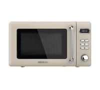 Cecotec Microondas Digital con Grill de 20 L Proclean 5110 Retro Beige. 700 W en 5 Niveles, Temporizador hasta 60 mins