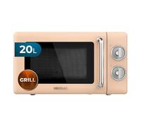 Cecotec Microondas Mecánico con Grill de 20 L Proclean 3110 Retro Beige. 700 W en 6 Niveles, Temporizador hasta 30 Minutos, Modo Descongelación, Diseño Vintage en Beige, Acabados en Acero