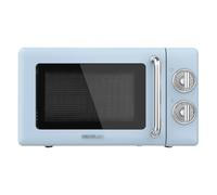 Cecotec Microondas Mecánico con Grill de 20 L Proclean 3110 Retro Blue. 700 W en 6 Niveles, Temporizador hasta 30 Minutos, Modo Descongelación, Diseño Vintage en Azul, Acabados en Acero