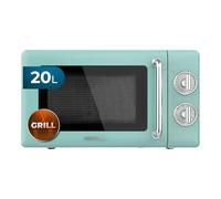 Cecotec Microondas Mecánico con Grill de 20 L Proclean 3110 Retro Green. 700 W en 6 Niveles, Temporizador hasta 30 Minutos, Modo Descongelación, Diseño Vintage en Verde, Acabados en Acero