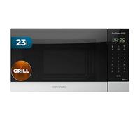 Cecotec Microondas ProClean 6110. 800 W y Grill 1000 W, Capacidad 23L, Revestimiento Ready2Clean para una mejor Limpieza, Tecnología 3DWave, Diseño con Acabados en Acero Inoxidable