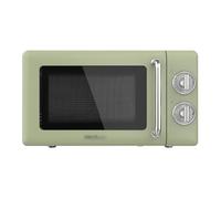 Cecotec Microondas Mecánico de 20 L Proclean 3010 Retro Green. 700 W en 6 Niveles, Temporizador hasta 30 Minutos, Modo Descongelación, Diseño Vintage en Verde, Acabados en Acero