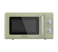 Cecotec Microondas Mecánico de 20 L Proclean 3010 Retro Green. 700 W en 6 Niveles, Temporizador hasta 30 Minutos, Modo Descongelación, Diseño Vintage en Verde, Acabados en Acero