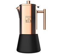 Cecotec Cafetera Italiana Moking 600. Fabricada en Acero INOX, Apto para Cocinas de Gas, Eléctrica o Vitrocerámica, Diseño Elegante, 6 Tazas de Café