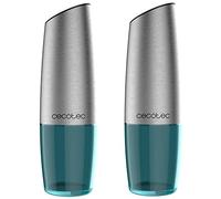 Cecotec Molinillos de Especias Eléctrico InstantMill Gravity Duo. Cuerpos de Acero Inoxidable con función gravity, Amoladora Cerámica, Molienda Ajustable, Ventanas de acrílico, Luz LED, 2 Uds