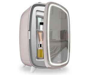 Cecotec Nevera Pequeña de Cosméticos 6L Bamba CoolingBeauty 6000 Mirror Rose. Mini Frigorífico con Puerta con Espejo Exterior, Lud LED con 3 Intensidades, Enfriamiento de hasta 10ºC