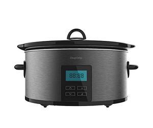 Cecotec Olla de Cocción Lenta de 5,5 litros ChupChup Matic. 240 W, Pantalla LCD, 2 Niveles de potencia y Función mantener Caliente, Tapa de cristal, Cubeta cerámica y Extraíble