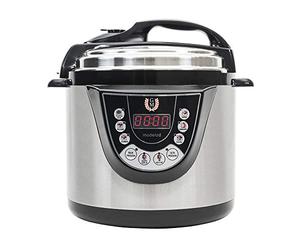 Cecotec Olla Electrica a Presión Programable Olla GM Modelo D, Multifunción, 6 Menús, Función Freír, Capacidad de 6l, 70-125 kPa, Programable 24h, Incluye Recetario, 1000W, Acero Y Negro