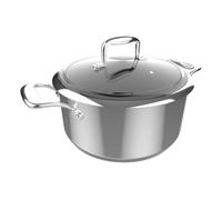 Cecotec Olla Polka Classy 24 Pot Steel. Diámetro 24 cm, Capacidad 4 L, Acero Inoxidable 18/10, Revestimiento Antiadherente, Asas Remachadas, Tapa de Cristal, Apta para todo tipo de Cocinas