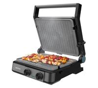 Cecotec Parrilla Eléctrica con Grill Rock’nGrill 2200 Dual. 2200W, Apertura 180º, Dual Temp, RockStone Antiadherente, Placas Reversibles, Recogegrasas, Indicador Luminoso, 29x23cm