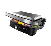 Cecotec Parrilla Eléctrica con Grill Rock'nGrill 1500 Full Open. 1500W, Apertura 180º, RockStone Antiadherente, Placa Flotante, Recogegrasas, Almacenamiento Vertical, Temperatura Regulable, 281x173mm