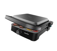 Cecotec Parrilla Eléctrica con Grill Rock'nGrill 2000 Full Open. 2000W, Apertura 180º, RockStone Antiadherente, Placa Flotante, Recogegrasas, Almacenamiento Vertical, Temperatura Regulable, 279x229mm