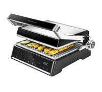 Cecotec Parrilla eléctrica Rock?nGrill Smart, 2000W de Potencia, Sistema de Ajuste de Tiempo y Temperatura, Apertura 180º,Placas extraíbles aptas para lavavajillas,Bandeja recogegrasas