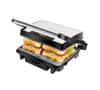 Cecotec Parrilla Eléctrica Rock'Ngrill 1500 Rapid Sear. 1500W, Parrilla, Plancha y Sandwichera, Revestimiento de Piedra RockStone, Placa Superior Adaptable en Altura, Bandeja Recogegrasas