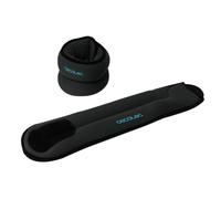 Cecotec Pesas para Tobillo y Muñecas Ajustables Drumfit AnkleBell 1000 Neo, Set de 2 Tobilleras Ajustables con Velcro, Peso de 1Kg / 2Kg / 2,5Kg, Rellenas de Arena, Dimensiones 28x10x3.5cm