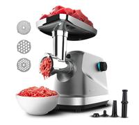 Cecotec Picadora Eléctrica de Carne Crusher 1400 Steel, 1360 W, Óptimo para Picar, Trocear y Cortar, 1 Cuchilla Acero Inox y 3 Placas de Corte con agujeros para 3 mm, 5 mm y 7 mm