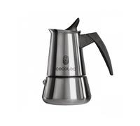 Cecotec Cafetera Italiana Piccolina 400. 200ml, 4 Tazas de Café, Acero Inoxidable, Apta Todas Superficies, Filtro Premium, Válvula Seguridad, Mango Termorresistente, Diseño Elegante