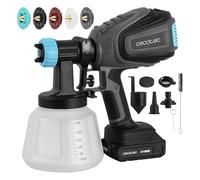 Cecotec Pistola de Pintura a Batería TotalPaint 4000 Liberty. Precisión de 14kPa, Incluye 5 Boquillas, Contenedor de 1200ml, Caudal Máximo 800ml/min, Incluye 5 Boquillas y Accesorios