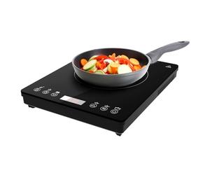 Cecotec Placa de Inducción Portátil 1 Fuego Full Magma Slim. 2000W de Potencia en 8 Niveles, Diseño en Cristal de Alta Resistencia, Display Táctil, Temporizador, Fácil Limpieza