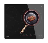 Cecotec Placa VitroCerámica 3 zonas de Placa V 3001 Max, Potencia M·xima 2700W, de Potencia, KidBlock, Apagado ·tico, Temporizador, Control Táctil