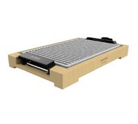 Cecotec Plancha de asar eléctrica Tasty&Grill 2000 Bamboo LineStone. Potencia 2000 W, Estructura Bambú, Termostato regulable, Superficie Grill, Revestimiento RockStone, Apta lavavajillas