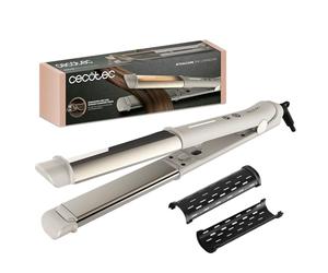 Cecotec Plancha de Pelo 2 en 1, Plancha y Rizador, RitualCare 2in1 Lisse&Curl. Revestimiento de Cerámica, Temperatura 170º-230ºC, Tecnología MCH que Protege del Daño, Iones, Apagado Automático