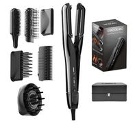 Cecotec Plancha de Pelo con Aire AirLisse 6in1 iTwerk Platinum Bright | 6 Accesorios, 1000W, Placas Vibratorias, 112000rpm, Doble Placa Calefactora, Tecnología Infrarrojos, 3 Modos, Plasma