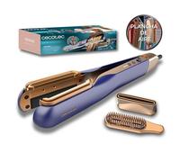 Cecotec Plancha de Pelo con Aire RitualCare Air Lisse 2in1 Blue. 1000W, Seca y Alisa, Reduce el Daño por Altas Temperaturas, Motor Digital, 106000RPM, Ranura Alta Presión, Plasma, Cerámica, Queratina