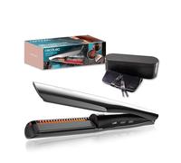 Cecotec Plancha de Pelo con Cable, Tecnología de Vapor e Infrarrojos Lisse iSteamy. 48W, Revestimiento de Cerámica y Queratina, Temperatura Regulable, Incluye Bolsa Térmica y Estuche de Cuero