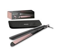 Cecotec Plancha de Pelo Estrecha - Cerámica - Lisse NanoSilk Essence Black. Revestimiento NanoSilk, Función HeatMax, 130-230ºC, Queratina y Aceite de Argán, Apagado Automático, Bolsa de Viaje