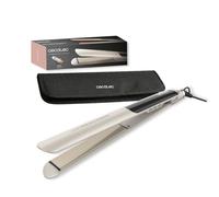 Cecotec Plancha de Pelo Estrecha - Cerámica - Lisse NanoSilk Essence Champagne. Revestimiento NanoSilk, Función HeatMax, 130-230ºC, Queratina y Aceite de Argán, Apagado Automático, Bolsa de Viaje