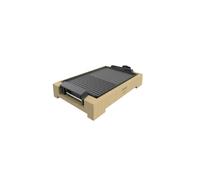 Cecotec Plancha de asar Eléctrica Tasty/Grill 2000, Acabados en acero inoxidable, Termostato regulable, Revestimiento RockStone, Apta para lavavajillas, Bambu, Bamboo Black, Potencia 2000 W