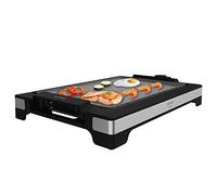 Cecotec Plancha eléctrica Tasty&Grill 2000 InoxStone. 2000 W, Placa RockStone antiadherente, Termostato regulable, 5 niveles potencia, Placa extraíble, Apta lavavajillas
