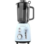 Cecotec Power Black Titanium RetroBlue Batidora de Vaso Retro 4 Cuchillas 1.5L 1200W Azul
