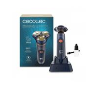 Cecotec Afeitadora Rotativa PrecisionCare Aluminium Pro. Autonomía 80mins, Pantalla LCD, Cuchillas de Titanio, 8000rpm, Resistente al Agua IPX6, Tecnología Doble Cuchilla, Base de Carga