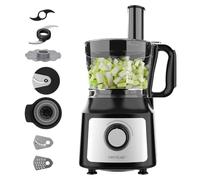 Cecotec Procesador de Alimentos FoodProcessor Comino 1000 Spatula. 1000W, 2 Velocidades, Bowl 2L, Exprimidor Zumos, 3 Discos Corte: para Picar, Rebanar y Amasar, Disco para Cremas, Acero Inoxidable