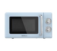 Cecotec Microondas Mecánico con Grill de 20 L Proclean 3110 Retro Blue. 700 W en 6 Niveles, Temporizador hasta 30 Minutos, Modo Descongelación, Diseño Vintage en Azul, Acabados en Acero